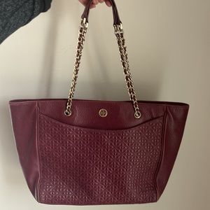 Tory Burch Burgundy Satchel